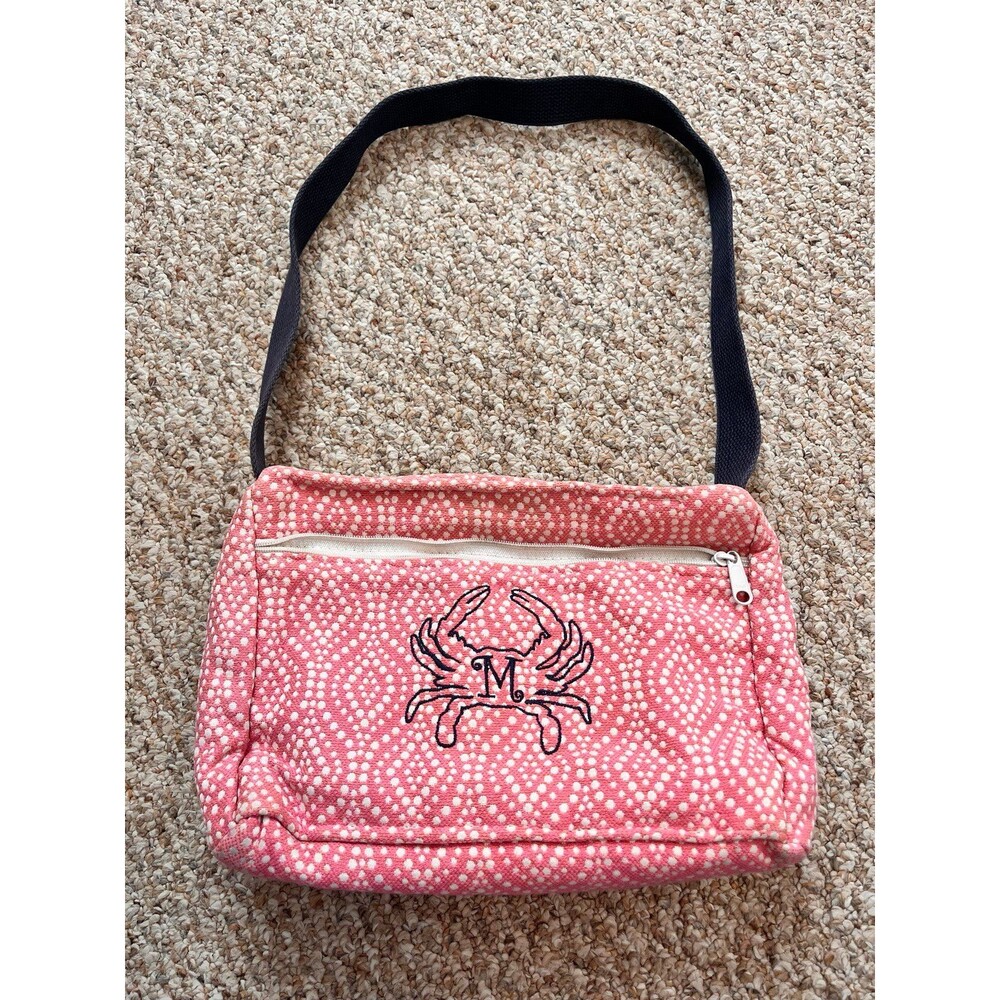 “M” crab monogrammed bag